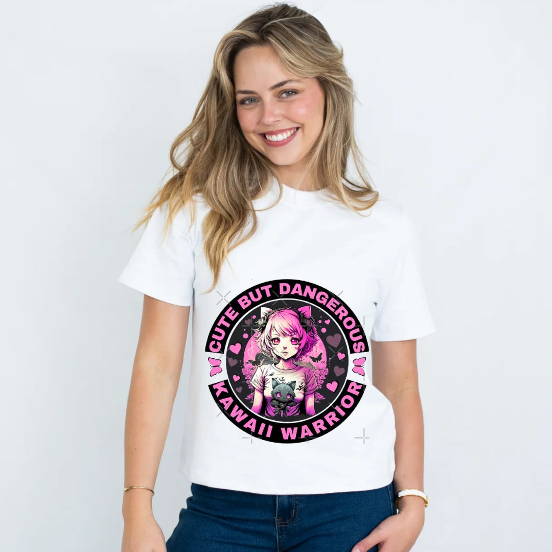Pretty in Pink Deadly in Spirit  Kawaii Warrior Power Tee Shirt